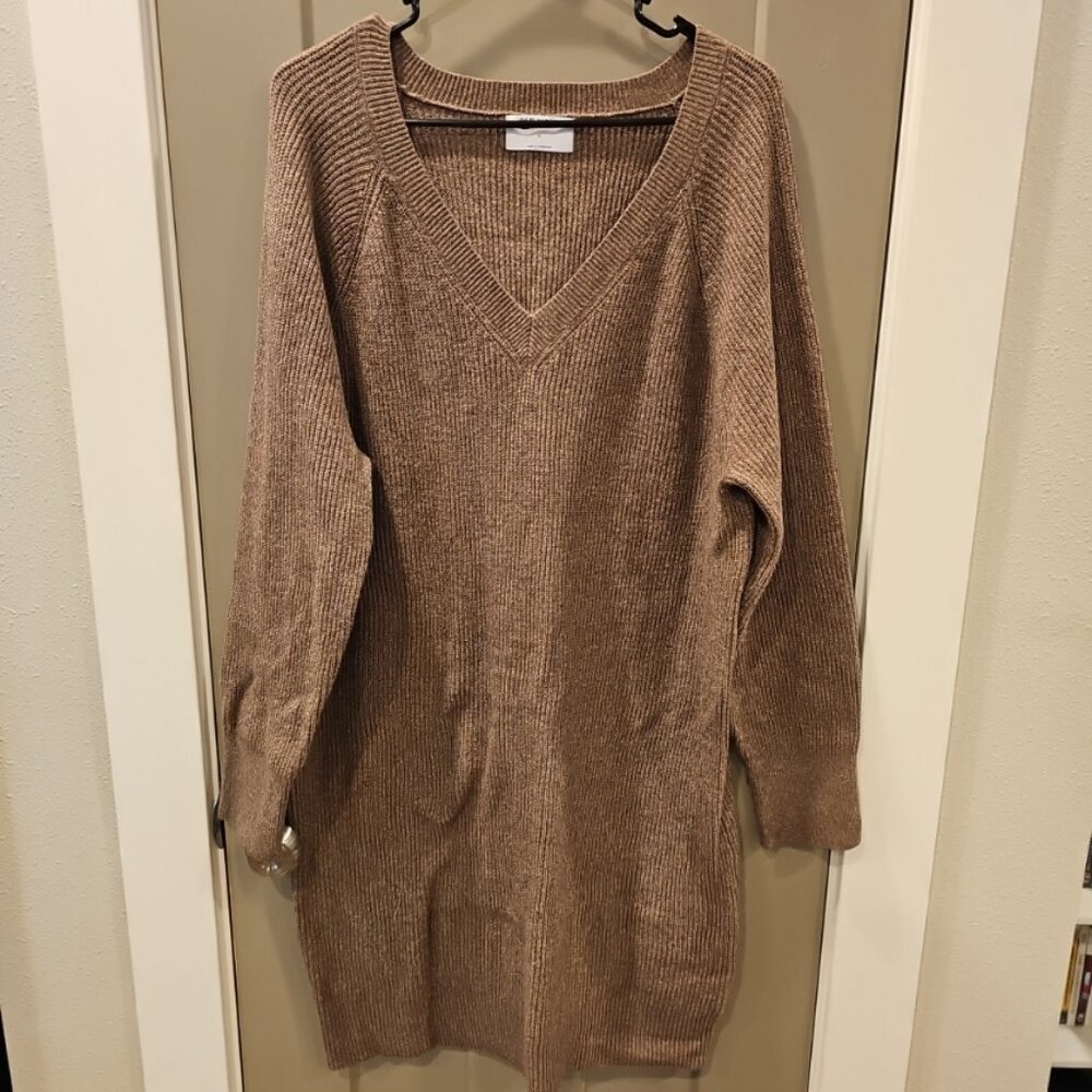 Old Navy Women’s Pullover V-Neck Tunic Cozy Soft Sweater Dress Size L Large